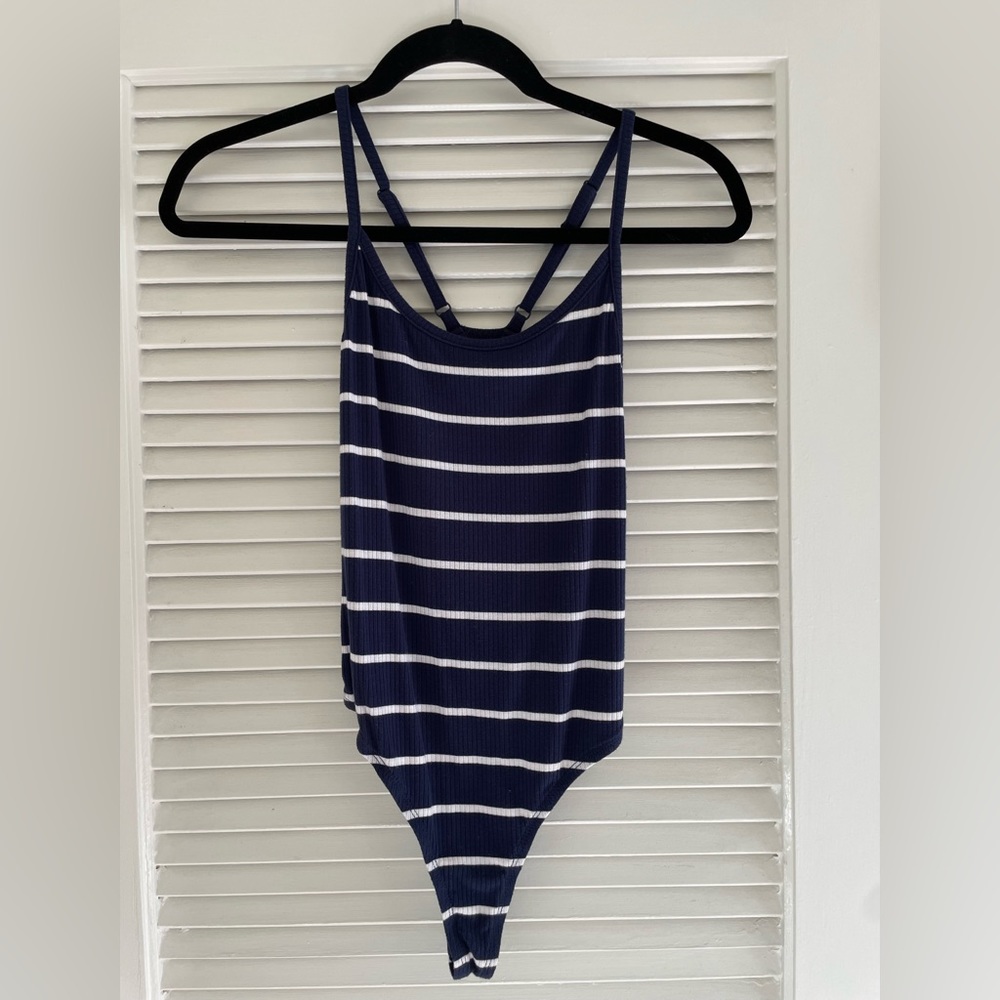 Navy/White striped bodysuit